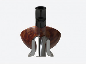 Smoking Pipe Half-bent Briar Wood 02 3Dモデル