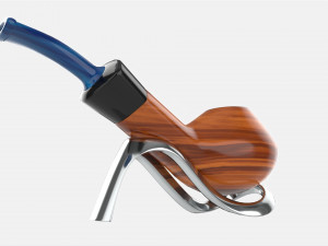 Smoking Pipe Half-bent Briar Wood 03 3D Model