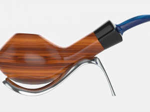 Smoking Pipe Half-bent Briar Wood 03 3D Model