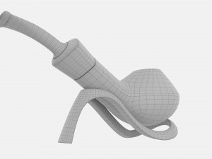 Smoking Pipe Half-bent Briar Wood 03 3D Model