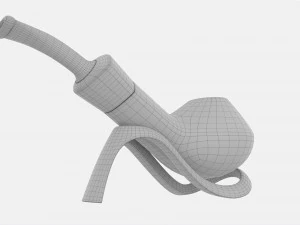 Smoking Pipe Half-bent Briar Wood 03 3D Model
