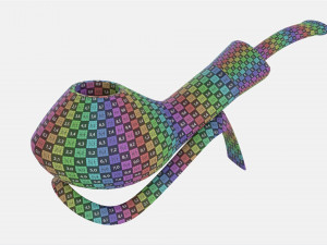 Smoking Pipe Half-bent Briar Wood 03 3D Model
