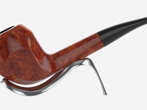 Smoking Pipe Half-bent Briar Wood 04 3D Модель