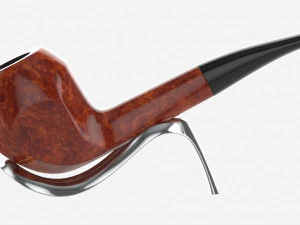 Smoking Pipe Half-bent Briar Wood 04 3D Model