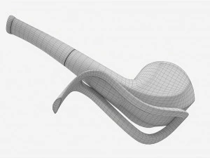 Smoking Pipe Half-bent Briar Wood 04 3D Model