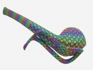 Smoking Pipe Half-bent Briar Wood 04 3D Модель