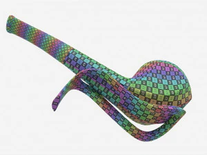 Smoking Pipe Half-bent Briar Wood 04 3D Model