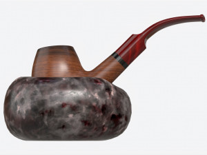 Smoking Pipe Holder Single with Pipe 3D Model