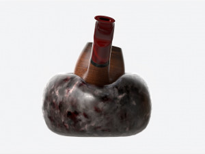 Smoking Pipe Holder Single with Pipe 3D Model