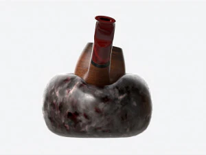 Smoking Pipe Holder Single with Pipe 3D Model