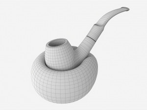 Smoking Pipe Holder Single with Pipe 3D Model