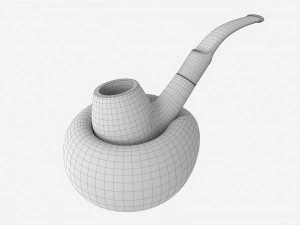 Smoking Pipe Holder Single with Pipe 3D Model