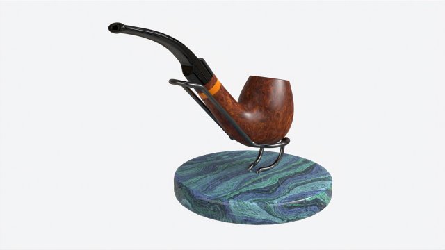 Smoking Pipe Holder Wire with Pipe 3Dモデル .c4d .max .obj .3ds .fbx .stl .blend 