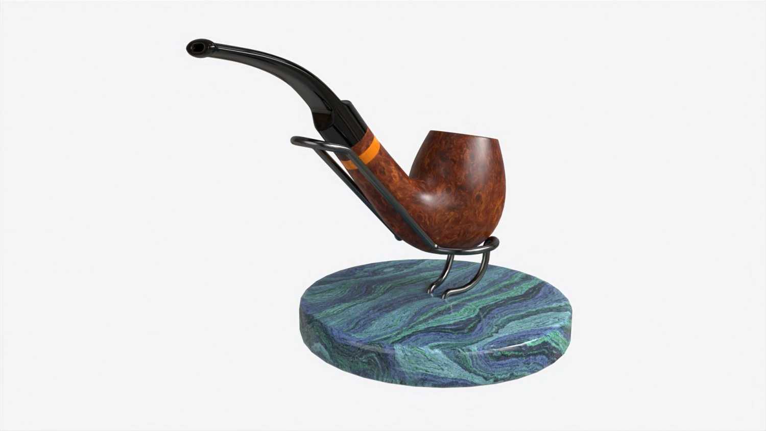 Smoking Pipe Holder Wire with Pipe 3D Model .c4d .max .obj .3ds .fbx .stl .blend 