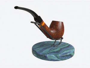 Kawat Penyangga Pipa Rokok dengan Pipa Model 3D