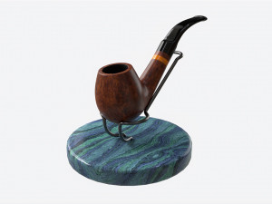 Smoking Pipe Holder Wire with Pipe 3Dモデル