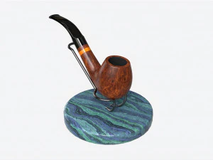 Smoking Pipe Holder Wire with Pipe 3D Model
