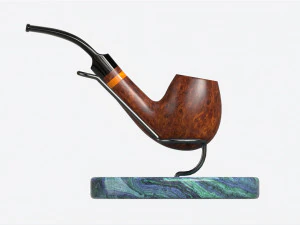 Smoking Pipe Holder Wire with Pipe 3D Model