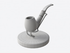 Smoking Pipe Holder Wire with Pipe 3Dモデル
