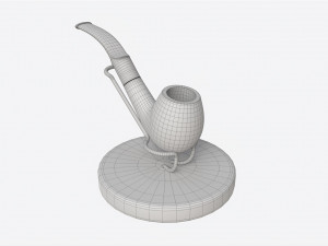 Smoking Pipe Holder Wire with Pipe 3Dモデル