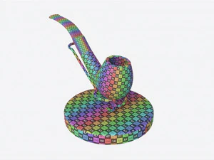Smoking Pipe Holder Wire with Pipe 3D Model