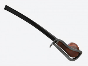 Smoking Pipe Long Briar Wood 01 Modelo 3D