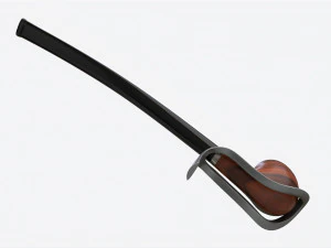 Smoking Pipe Long Briar Wood 01 3D Model