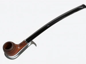Smoking Pipe Long Briar Wood 01 3D Model