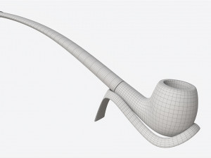 Smoking Pipe Long Briar Wood 01 Modelo 3D