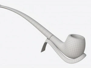 Smoking Pipe Long Briar Wood 01 3D Model