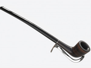 Smoking Pipe Long Briar Wood 02 3D Модель