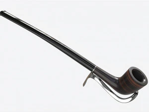 Smoking Pipe Long Briar Wood 02 3D Model