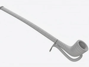 Smoking Pipe Long Briar Wood 02 3D Model