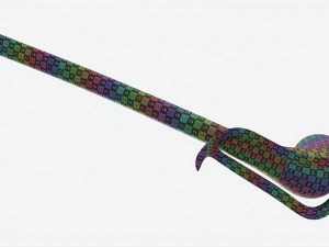 Smoking Pipe Long Briar Wood 02 3D Model