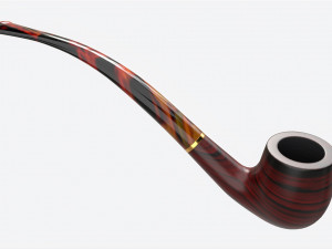 Smoking Pipe Long Briar Wood 03 Model 3D