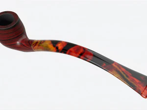 Smoking Pipe Long Briar Wood 03 3D Model