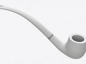 Smoking Pipe Long Briar Wood 03 3D Model