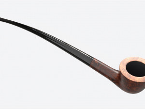 Smoking Pipe Long Briar Wood 04 Modelo 3D