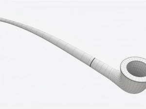 Smoking Pipe Long Briar Wood 04 3D Model