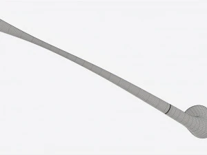 Smoking Pipe Long Briar Wood 04 3D Model
