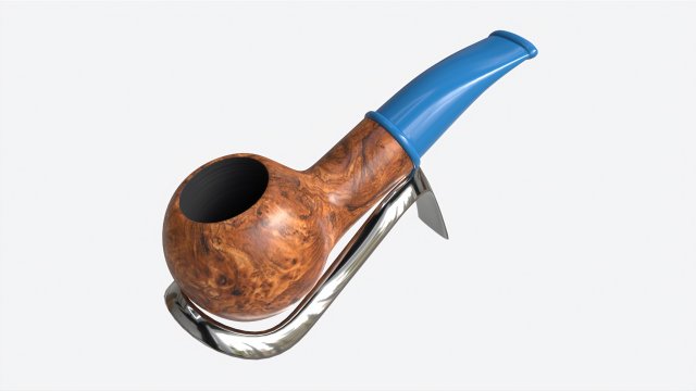 Smoking Pipe Small Briar Wood 01 Modello 3D .c4d .max .obj .3ds .fbx .stl .blend 