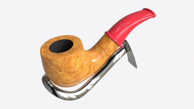 Smoking Pipe Small Briar Wood 02 3D Model .c4d .max .obj .3ds .fbx .stl .blend 