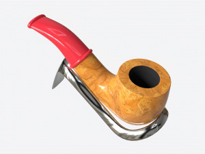 Smoking Pipe Small Briar Wood 02 3D Model