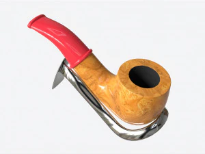 Smoking Pipe Small Briar Wood 02 3D Model