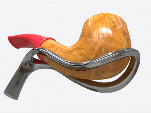 Smoking Pipe Small Briar Wood 02 3D Model