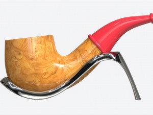 Smoking Pipe Small Briar Wood 02 3D Model