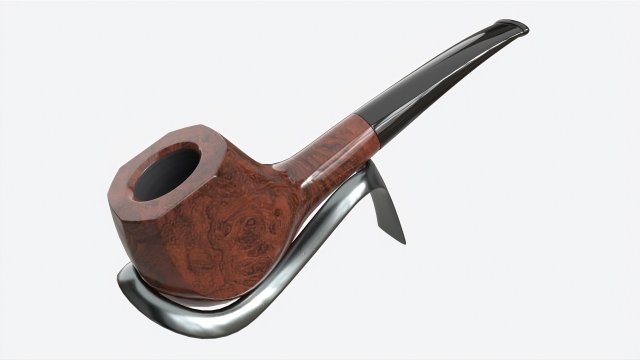 Smoking Pipe Straight Briar Wood 01 Modèle 3D .c4d .max .obj .3ds .fbx .stl .blend 