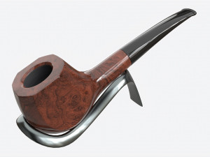 Smoking Pipe Straight Briar Wood 01 Modelo 3D