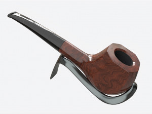 Smoking Pipe Straight Briar Wood 01 Modèle 3D