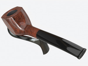 Smoking Pipe Straight Briar Wood 01 Modèle 3D